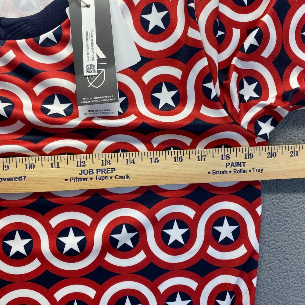 Adidas Marvel‎ Captain America Shirt Size M Slim Fit Red White & Blue mens NEW - Picture 4 of 16